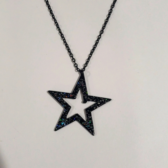 Colorful Dazzling Star Pendant on Black Chain Necklace – Women’s Fashion Jewelry - Picture 6 of 7